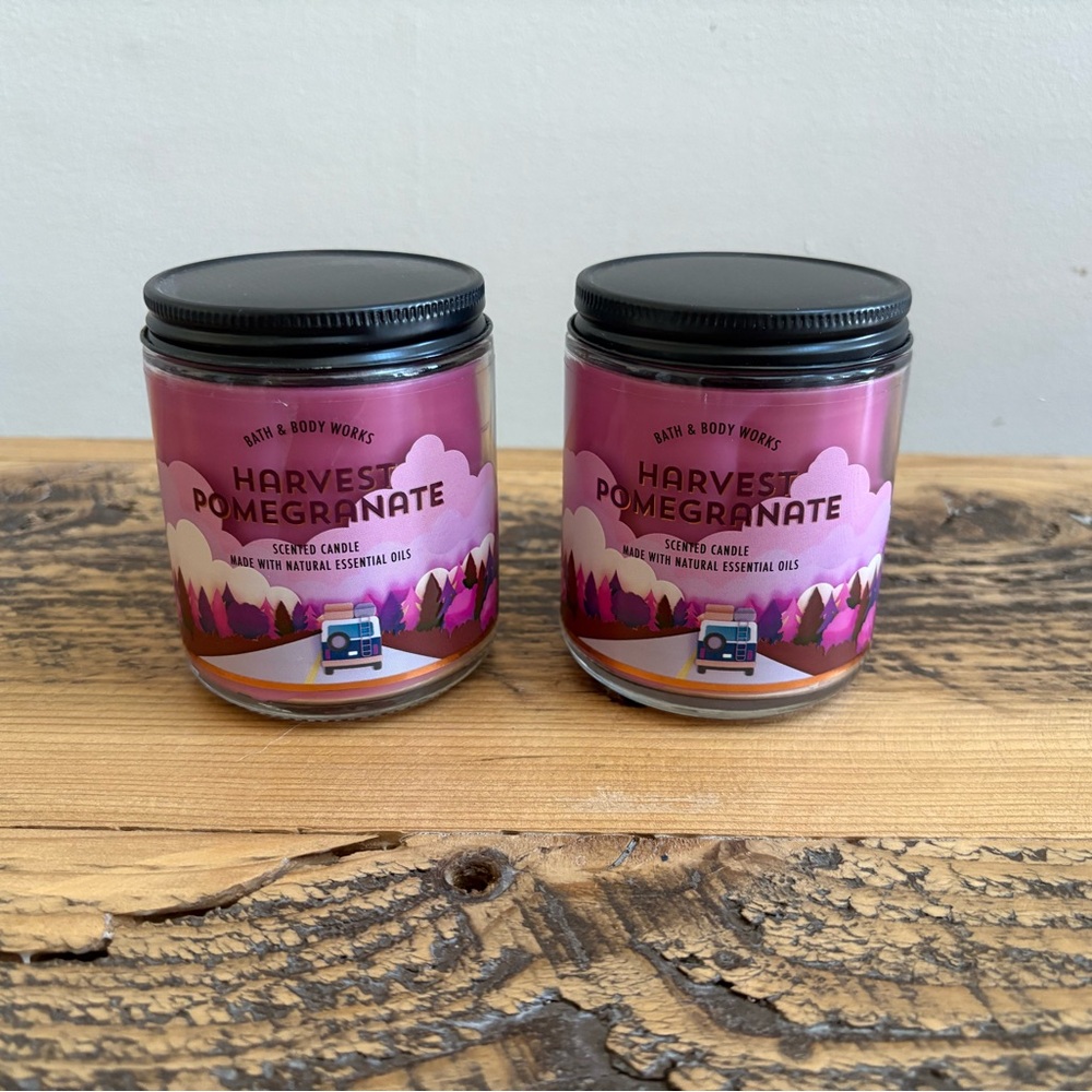 Bath & Body Works Harvest Pomegranate Single Wick Candle - lot of 2